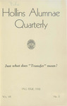 The Hollins Alumnae Quarterly, vol. 7, no. 3 (1932 Fall)