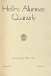 The Hollins Alumnae Quarterly, vol. 8, no. 2 (1933 Summer)