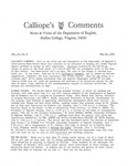 Calliope's Comments, vol. 2, no. 4 (1966 May 20) by Louis D. Rubin Jr.