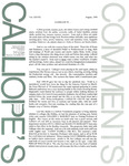 Calliope's Comment, vol. 28 (1993 Aug) by John Rees Moore