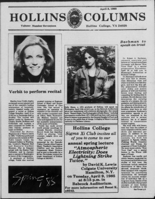 "Hollins Columns (1985 Apr 8)" by Hollins College